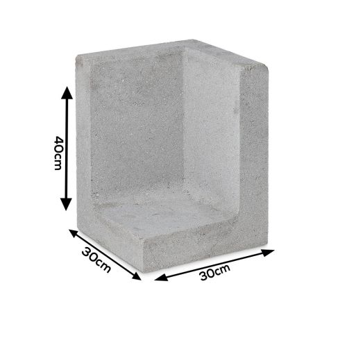 L-hoekelement Grijs 30x30x40cm