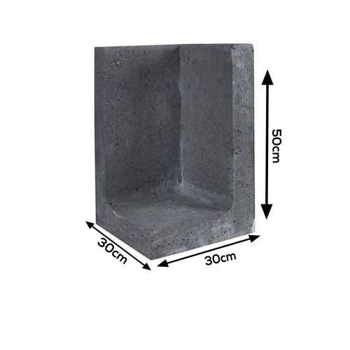 L-hoekelement Zwart 30x30x50cm