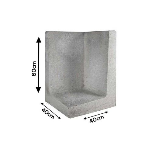 L-hoekelement Grijs 40x40x60cm