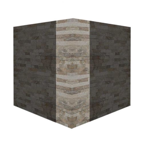 Natuursteenstrip HOEKSTUK Multicolor 15x(20+40)cm