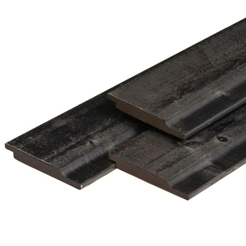 Halfhouts Rabat Vuren Noord Europees Zwart gespoten Gedroogd en Geschaafd 1.9x14.5x420cm