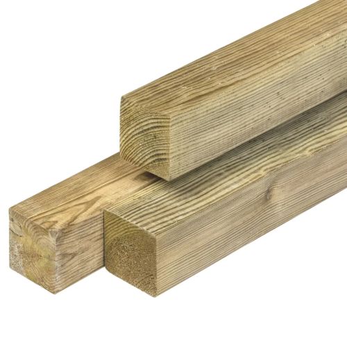 Grenen Paal Groen geimpregneerd Geschaafd 6.8x6.8x300cm