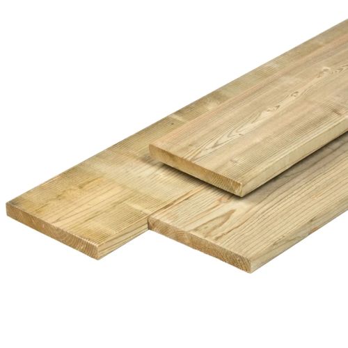 Vuren Noord Europees Groen geimpregneerd Tuinplank Gedroogd/Geschaafd 1.9x14.5x420cm