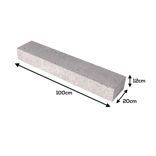 Oud Hollandse Betonbiels met facet Grijs 100x20x12cm