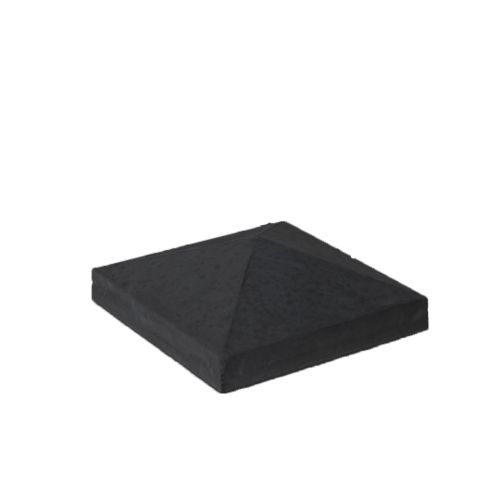 Paalmuts met punt Beton Zwart Gecoat 60x60x5