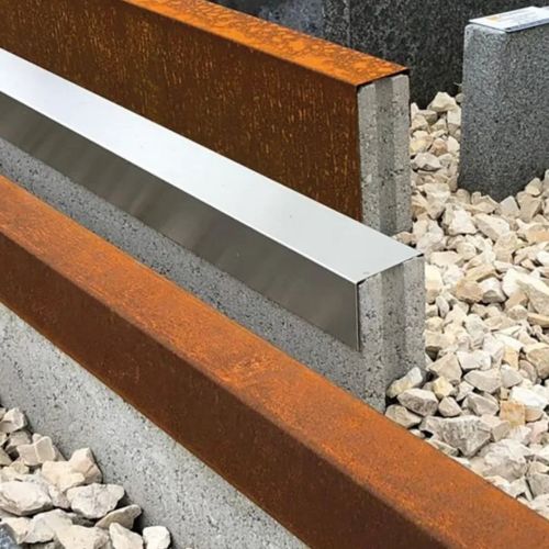 Randbescherming Cortenstaal Special voor opsluitband 200x6x20cm