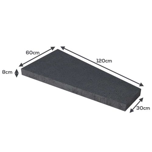 Oud Hollandse Trapezium Antraciet 120x60/30x8cm