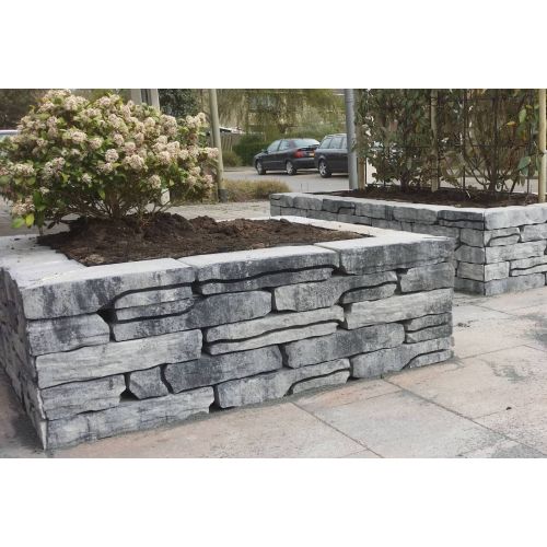 English Cottage Stone Walling Grijs/Zwart