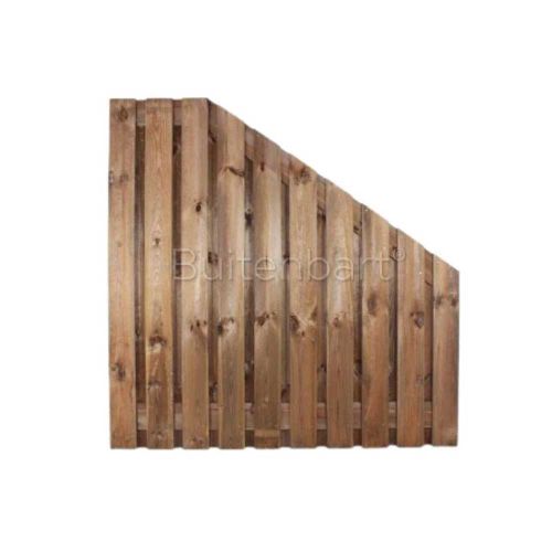 Topline Schuttingscherm AFLOPEND 180x180/89,5cm, Grenen Bruin Verduurzaamd, 16mm