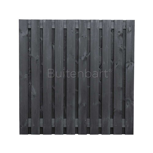 Trendline Schuttingscherm 180x180cm, Vuren Geschaafd Zwart gespoten, 16mm