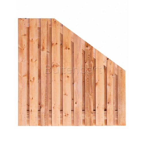 Trendline Schuttingscherm AFLOPEND 180x180/89,5cm, Grenen Rood Geimpregneerd, 16mm
