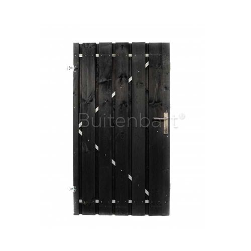 Tuinpoort Trendline Easy Grenen Zwart Gespoten 110x190cm Linksdraaiend