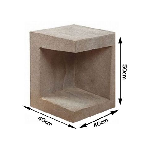 U-hoekelement Grijs 40x40x50cm